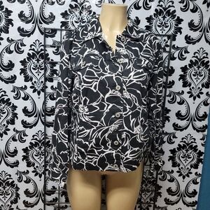 JM Collection Monochrome Floral Jacket